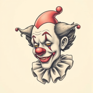 Pastel Color Clown Tattoo