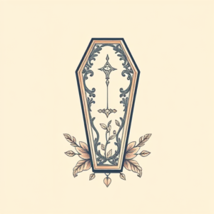 Pastel Color Coffin Tattoo