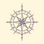 Pastel Color Compass Tattoo