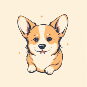 Pastel Color Corgi Tattoo