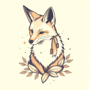 Pastel Color Coyote Tattoo