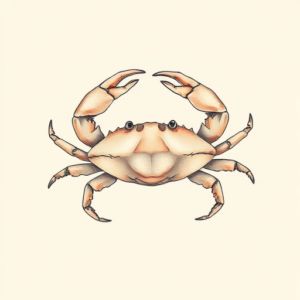 Pastel Color Crab Tattoo