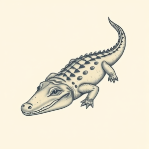 Pastel Color Crocodile Tattoo