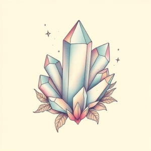 Pastel Color Crystal Tattoo