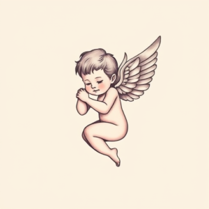 Pastel Color Cupid Tattoo