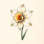 Pastel Color Daffodil Tattoo