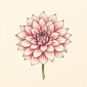 Pastel Color Dahlia Tattoo