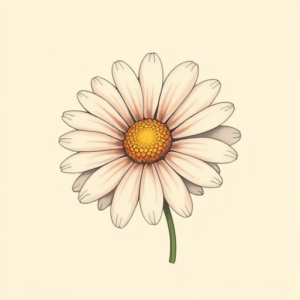 Pastel Color Daisy Tattoo