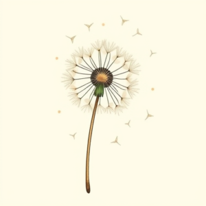 Pastel Color Dandelion Tattoo