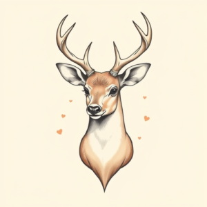 Pastel Color Deer Tattoo