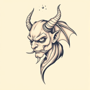 Pastel Color Demon Tattoo