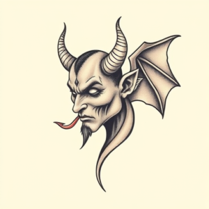 Pastel Color Devil Tattoo
