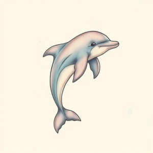 Pastel Color Dolphin Tattoo