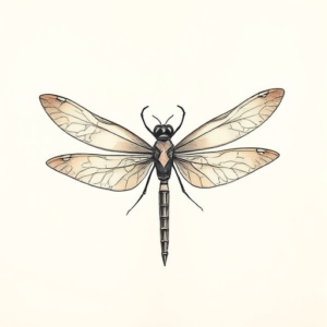 Pastel Color Dragonfly Tattoo