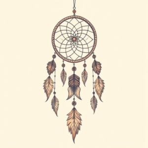 Pastel Color Dreamcatcher Tattoo
