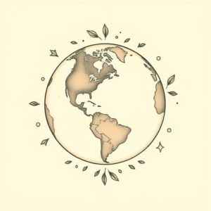 Pastel Color Earth Tattoo