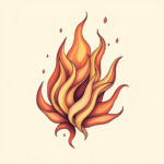 Pastel Color Fire Tattoo