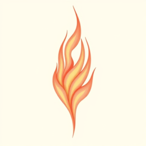 Pastel Color Flame Tattoo
