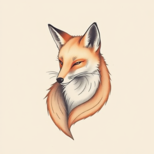 Pastel Color Fox Tattoo