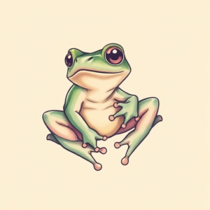 Pastel Color Frog Tattoo