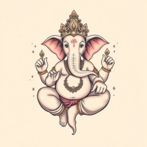 Pastel Color Ganesha Tattoo