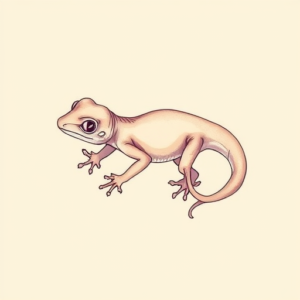 Pastel Color Gecko Tattoo