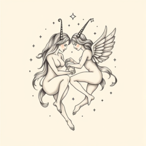 Pastel Color Gemini Tattoo