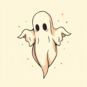 Pastel Color Ghost Tattoo