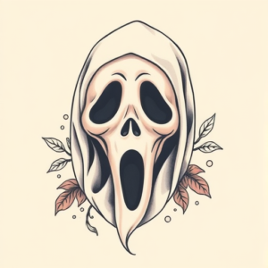 Pastel Color Ghostface Tattoo