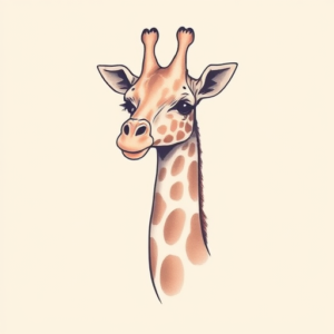 Pastel Color Giraffe Tattoo