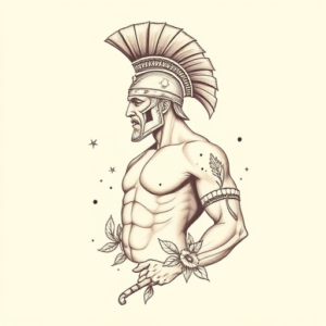 Pastel Color Gladiator Tattoo