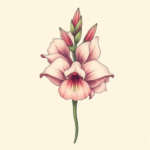 Pastel Color Gladiolus Tattoo