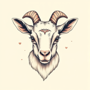 Pastel Color Goat Tattoo
