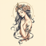 Pastel Color Goddess Tattoo
