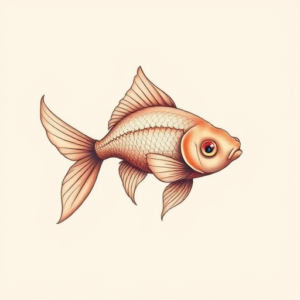 Pastel Color Goldfish Tattoo