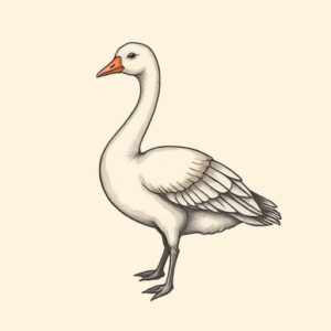 Pastel Color Goose Tattoo
