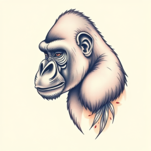 Pastel Color Gorilla Tattoo