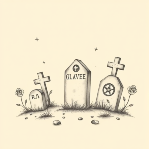 Pastel Color Graveyard Tattoo