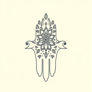 Pastel Color Hamsa Tattoo