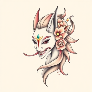 Pastel Color Hannya Tattoo