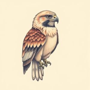 Pastel Color Hawk Tattoo