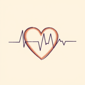 Pastel Color Heartbeat Tattoo