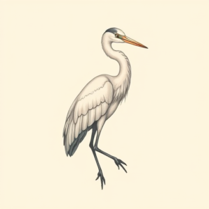 Pastel Color Heron Tattoo