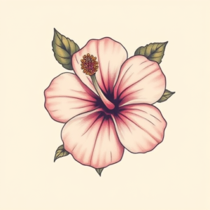 Pastel Color Hibiscus Tattoo