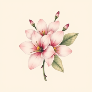 Pastel Color Honeysuckle Tattoo