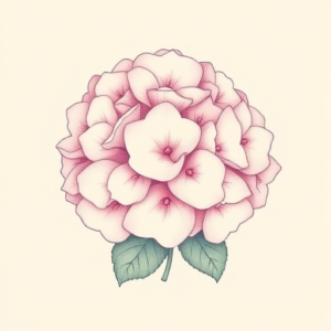 Pastel Color Hydrangea Tattoo