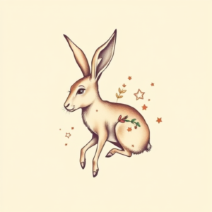 Pastel Color Jackalope Tattoo