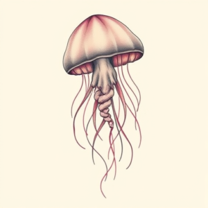 Pastel Color Jellyfish Tattoo
