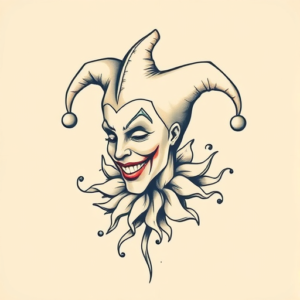 Pastel Color Jester Tattoo