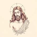 Pastel Color Jesus Tattoo